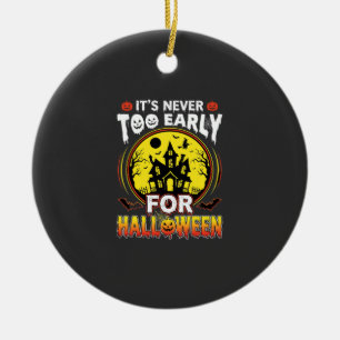 It's Never Too Early for Halloween Haunted House Ceramic Tree Decoration