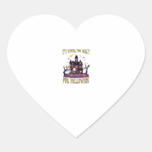 Its Never Too Early Halloween Haunted House Skelet Heart Sticker