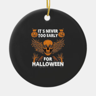 Its Never Too Early Halloween Skull Vine Wings_1 Ceramic Tree Decoration