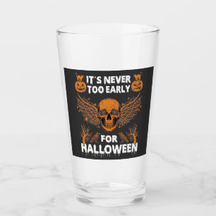 Its Never Too Early Halloween Skull Vine Wings_1 Glass