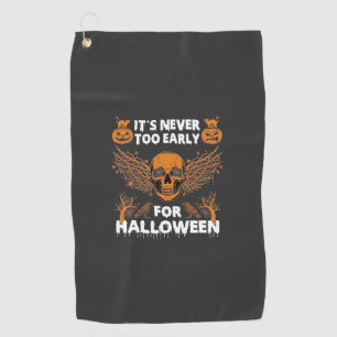 Its Never Too Early Halloween Skull Vine Wings_1 Golf Towel