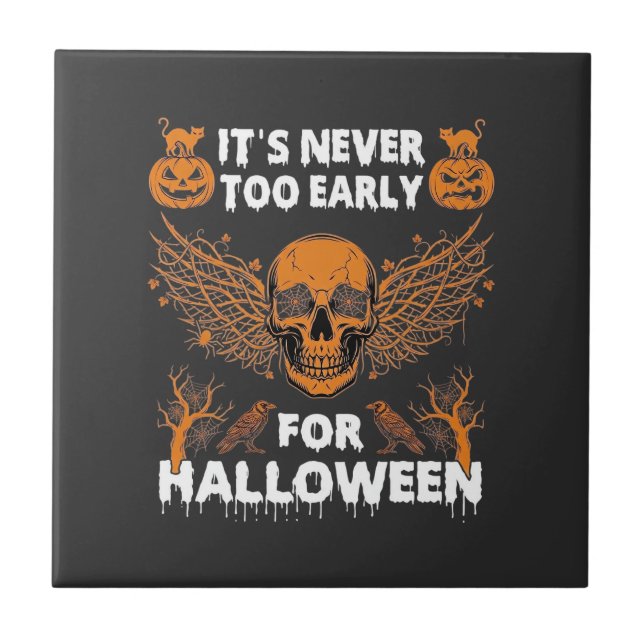 Its Never Too Early Halloween Skull Vine Wings_1 Tile (Front)