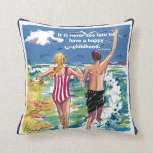 It's Never too Late to have a Happy Childhood pill Cushion
