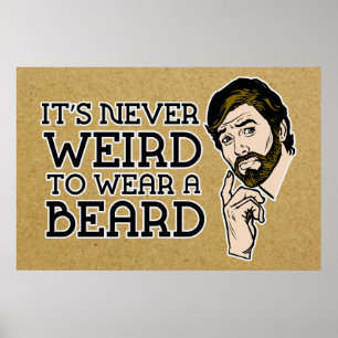 It's Never Weird To Wear A Beard Poster