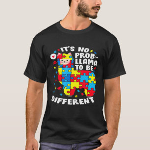Its No Prob Llama To Be Different Puzzle Autism T-Shirt