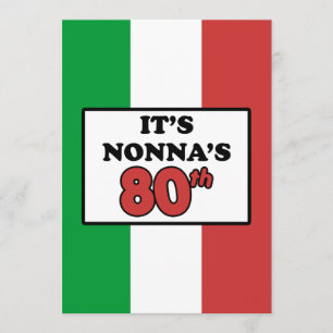 It's Nonna's 80th Birthday Italian Flag Invite