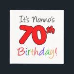 It's Nonno's 70th Birthday Fun Napkins<br><div class="desc">It's Nonno's 70th Birthday fun and colourful napkins. Great napkins for a 70th birthday party for an Italian grandfather. An Italian grandpa will smile when he sees these cool napkins. Great for Nonno's seventieth celebration!</div>