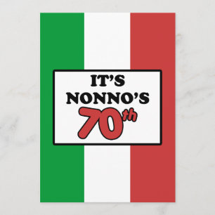 It's Nonno's 70th Birthday Italian Flag Invite