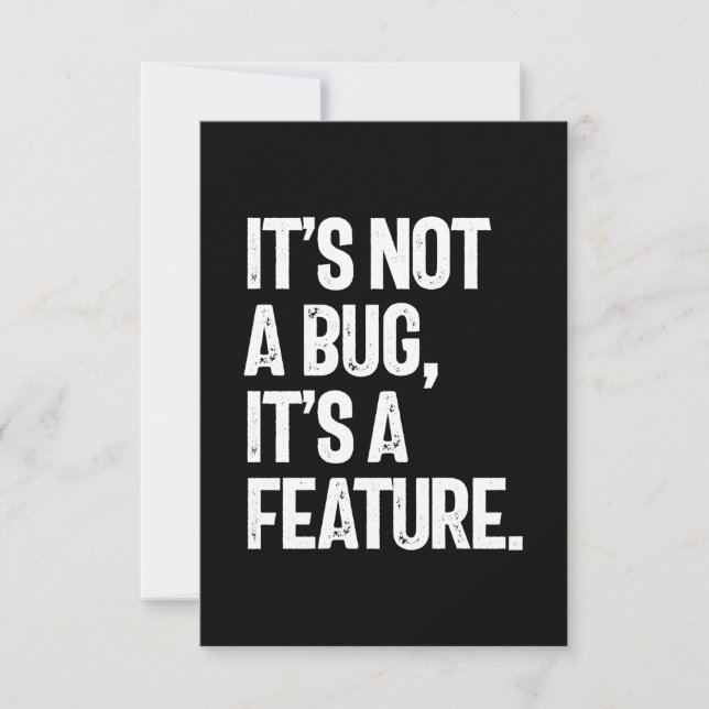 It's Not a Bug, It's a Feature RSVP Card (Front)