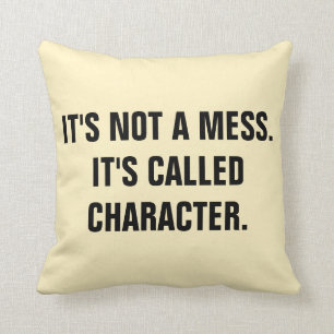 "It's not a mess.it's called CHARACTER" Cushion