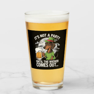 It's Not A Party Until Dachshund Irish Beer Wiener Glass