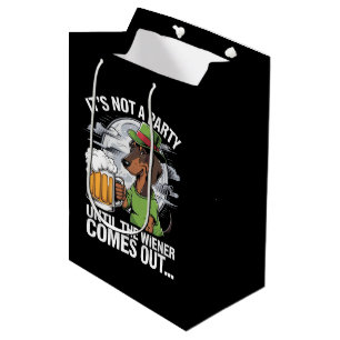 It's Not A Party Until Dachshund Irish Beer Wiener Medium Gift Bag