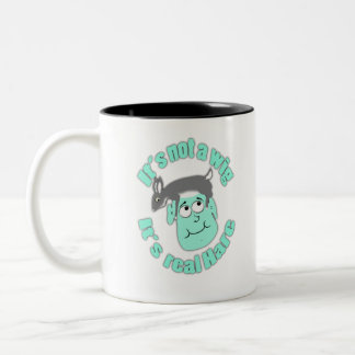 its not a wig  its real hare Two-Tone coffee mug