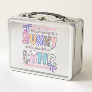 It's Not About The Bunny Christian Jesus Lamb Bibl Metal Lunch Box