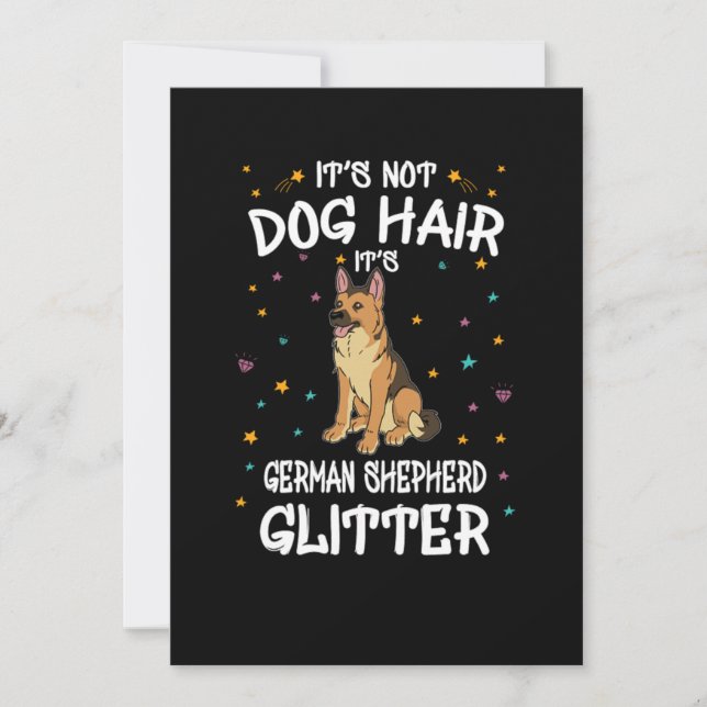 Its Not Dog Hair Its German Shepherd Glitter Invitation (Front)