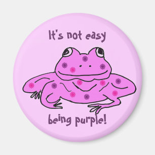 It's not easy being purple! frog magnet
