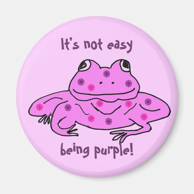 It's not easy  being purple! frog magnet (Front)
