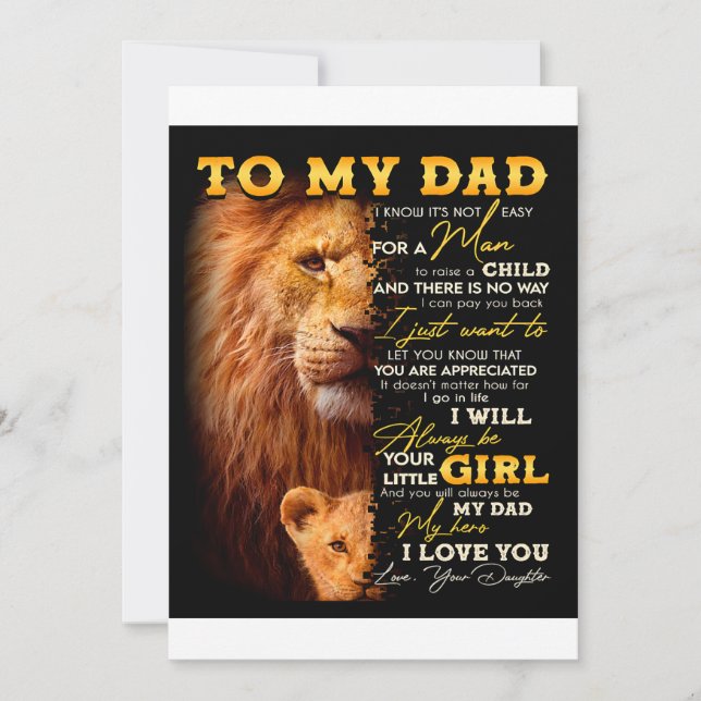 It's Not Easy For A Man To Raise A Child - To Dad  Invitation (Front)