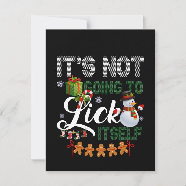 It's Not Going To Lick Itself Snowman Thank You Card (Front)
