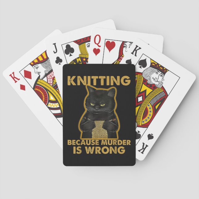 It's Not Hoarding If It's Yarn Knitting Lover Knit Playing Cards (Back)