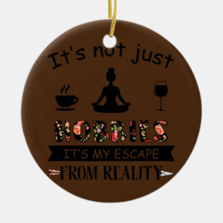 It's Not Just Hobbies Coffe Yoga And Wine Yoga Ceramic Tree Decoration