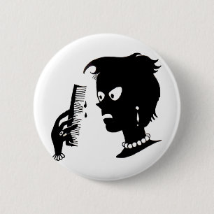 It's not my hair - it's the comb 6 cm round badge