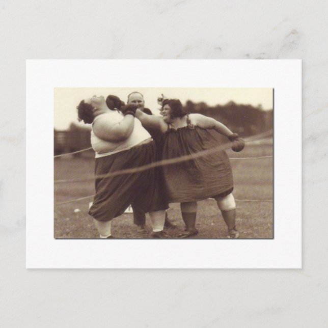 It's not over 'til the fat lady punches you! postcard (Front)