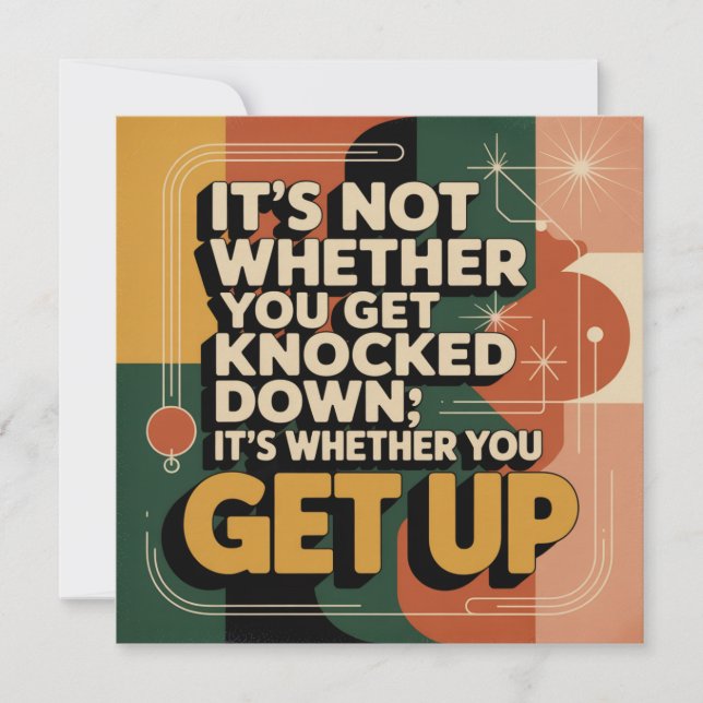 It's Not Whether You Get Knocked Down Invitation (Front)