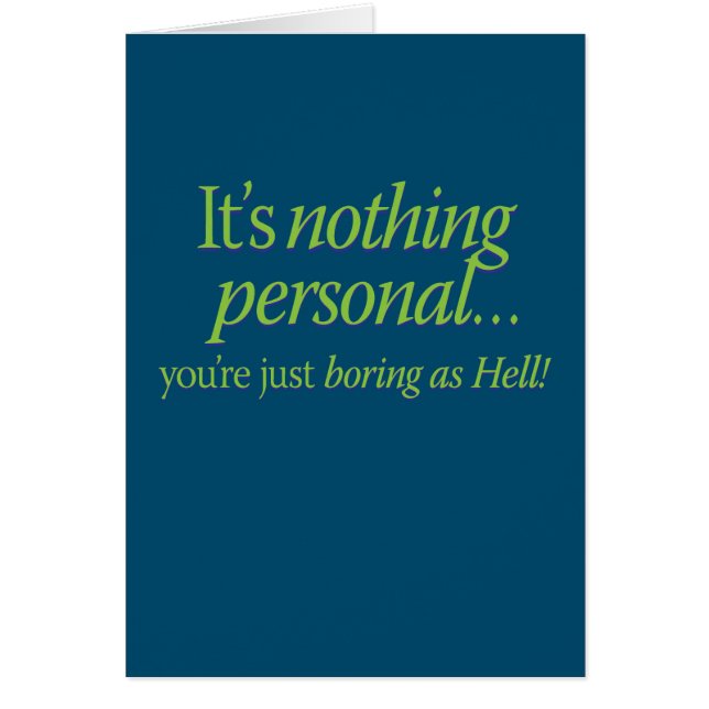 It's nothing personal Blue BG Vertical Card (Front)