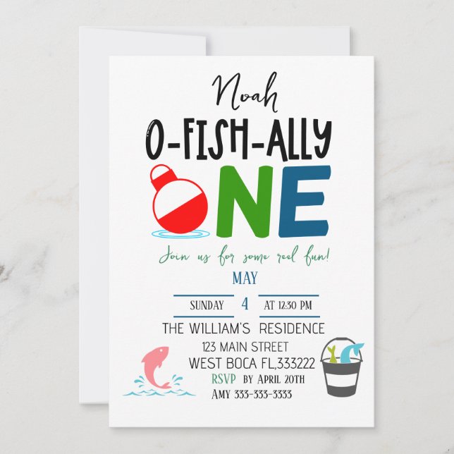 It's O-Fish-Ally One , 1st Birthday  Invitation (Front)