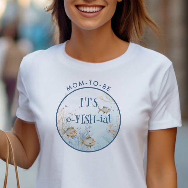 It's O-fish-ial Mum to Be Under the Sea T-Shirt (Mom to be official tee from the Whale Baby Shower Collection by Darling & May)