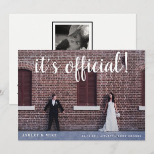 It's Official 2 Photo Wedding Announcement