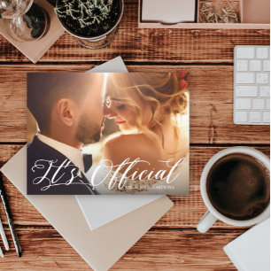 It's Official Elopement Photo Announcement Postcard