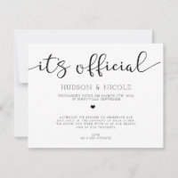 It's Official Elopement Wedding Announcement Postc