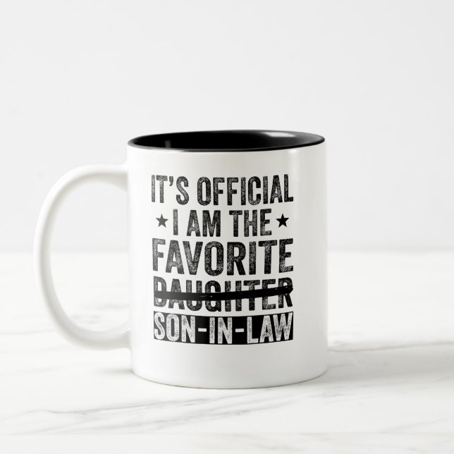 It's Official I'm The Favourite Son-In-Law Cool Two-Tone Coffee Mug (Left)