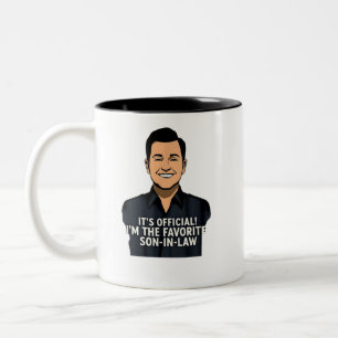 It's Official I'm The Favourite Son-In-Law Funny Two-Tone Coffee Mug