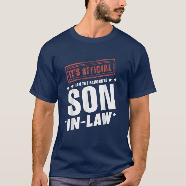 It's Official I'm The Favourite Son In Law Retro T-Shirt (Front)