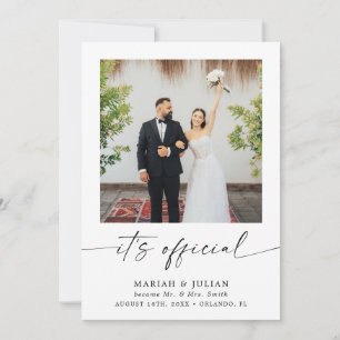 It's Official Photo Wedding Announcement