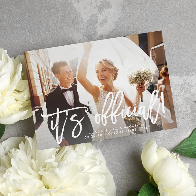 It's Official Wedding Photo Elopement Announcement (Creator Uploaded)