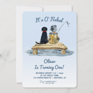 It's O'fishal Fishing Boy Birthday Invitation