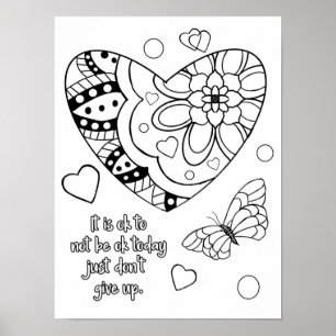 It's ok heart colouring poster