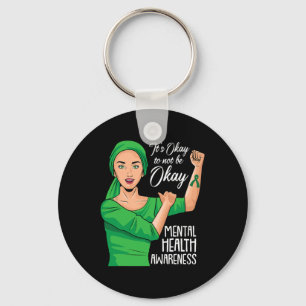 Its Ok Not To Be Ok Mental Health Awareness Green Key Ring