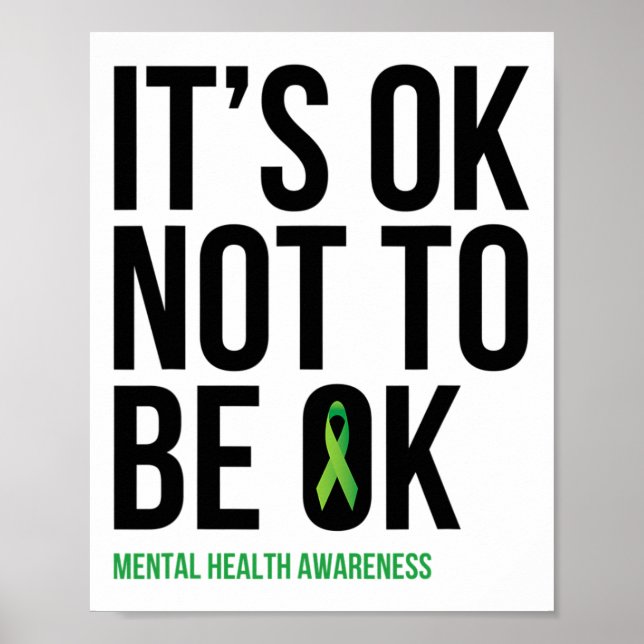 It's Ok Not To Be Ok - Mental Health Awareness Rib Poster (Front)