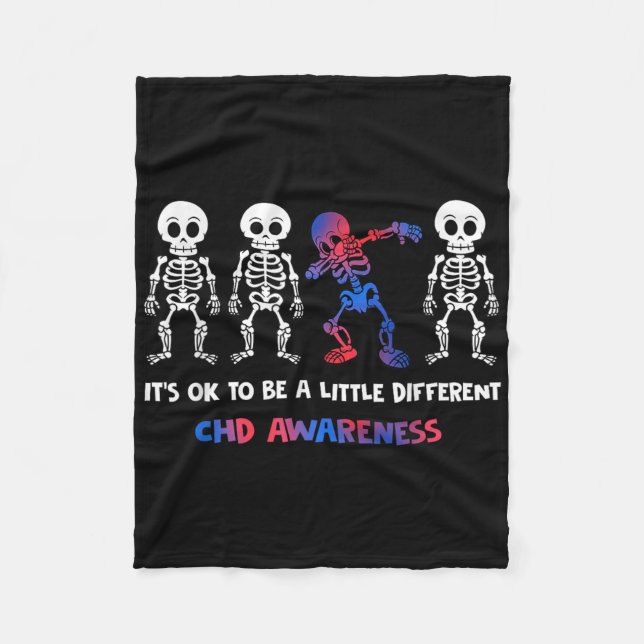 Its Ok To Be A Little Different Chd Awareness  Fleece Blanket (Front)