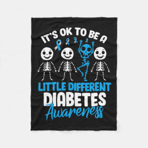 It's Ok To Be A Little Different Diabetes Awarenes Fleece Blanket