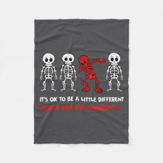 It's Ok To Be A Little Different Heart Disease Awa Fleece Blanket