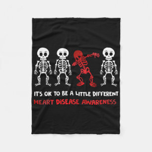 Its Ok To Be A Little Different Heart Disease Awar Fleece Blanket