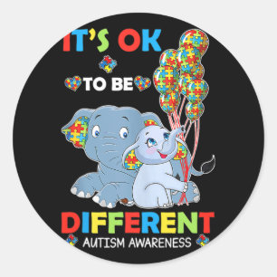 Its Ok To Be Different Autism Awareness Acceptance Classic Round Sticker