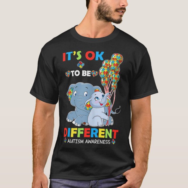 Its Ok To Be Different Autism Awareness Acceptance T-Shirt (Front)
