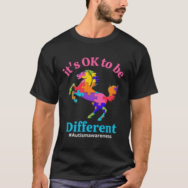 Its Ok To Be Different Autism Awareness Acceptance T-Shirt (Front)